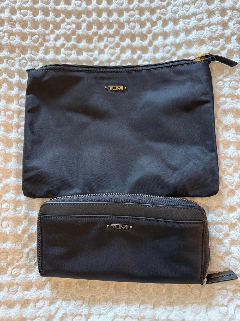 Tumi Black Zip-Around Women's Wallet with Front Pocket
